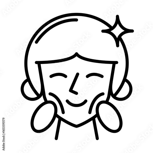 facial massage Skin Care Beauty Make Up Cosmetic Line Art Icon