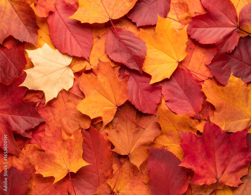 Fototapeta premium Autumn leaves in vibrant colors (4)