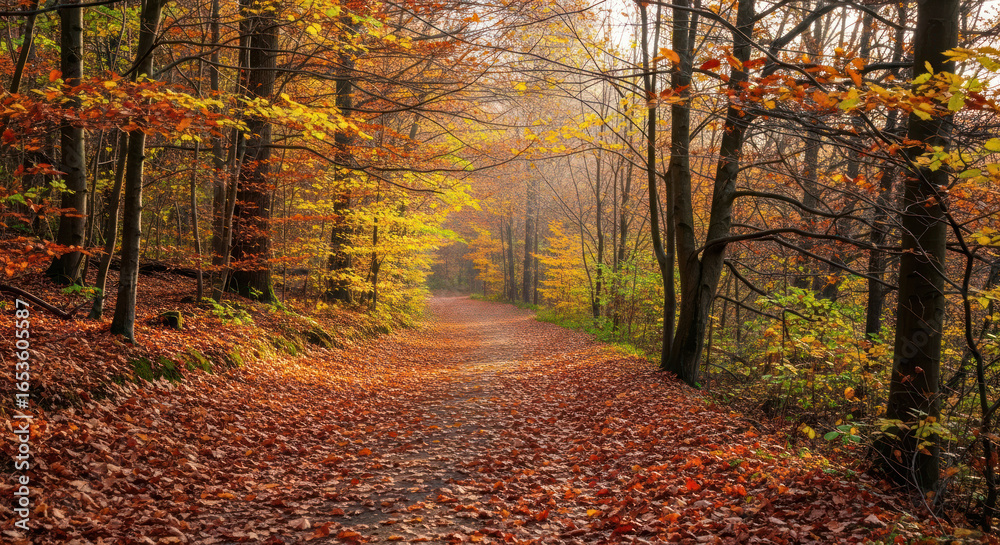 Obraz premium Scenic Autumn Forest Pathway