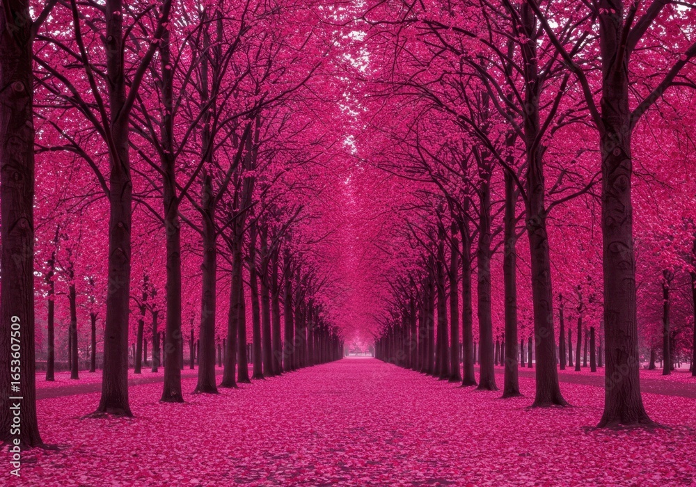 Fototapeta premium Pink Blossom Avenue