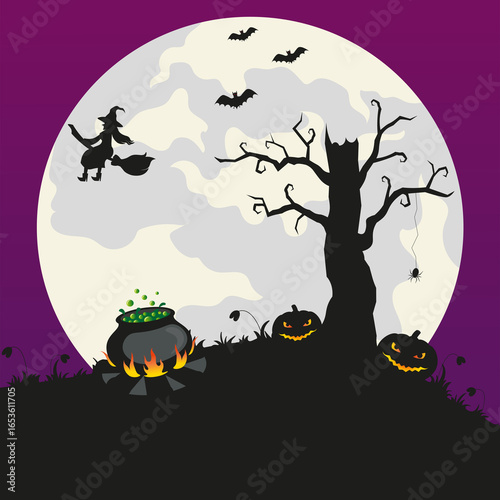 halloween background with pumpkin illustration