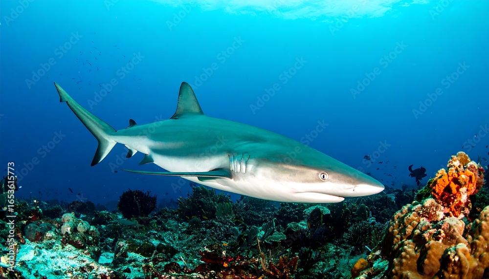 Fototapeta premium Shark in coral reef environment