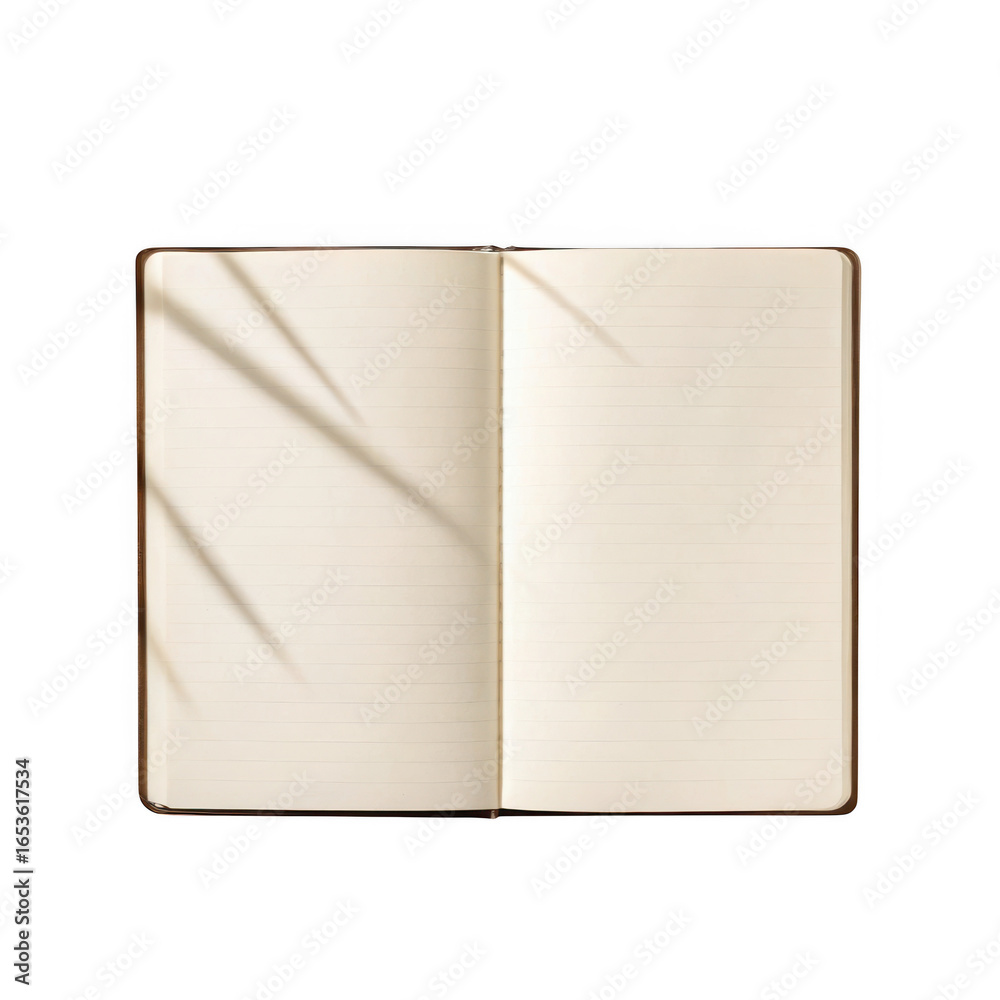 Naklejka premium Open notebook isolated on transparent background