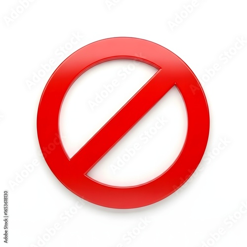 Free Download Red Prohibition Sign on White Background Warning Symbol - GFXLoad