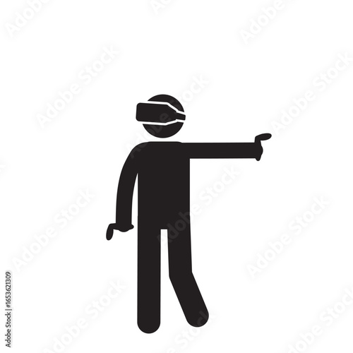 Vector image of virtual reality graphics in interactive space