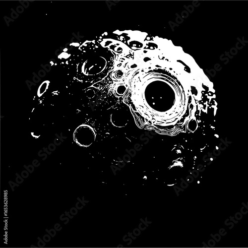 Full moon craters surface lunar landscape astronomy space exploration celestial body satellite night sky detail view