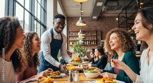 Delightful Restaurant Dining Experience Happy Customers, Delicious Food, Excellent Service