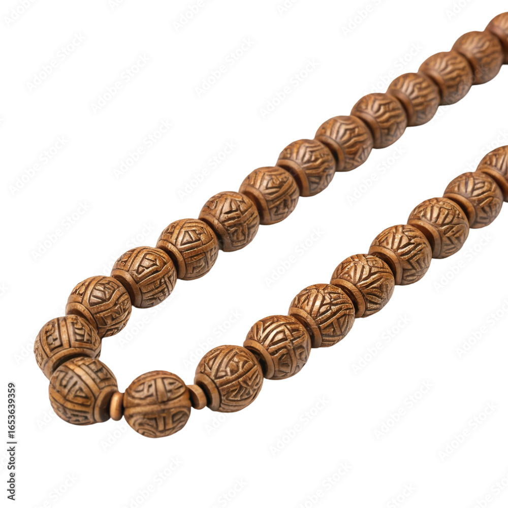 Obraz premium wooden beads on white background