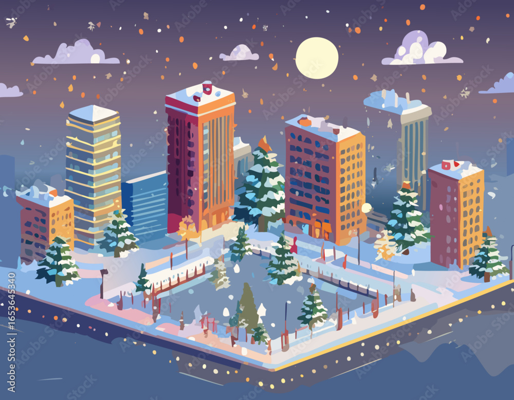 Naklejka premium 夕方の様子