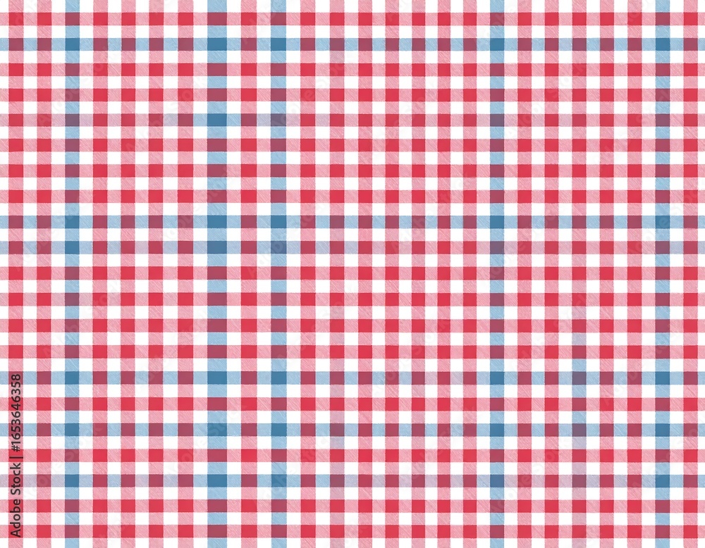 Naklejka premium Plaid pattern of red and blue squares on white background