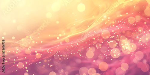 A pink and yellow background with a lot of small circles