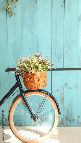 Vintage bicycle with flowers