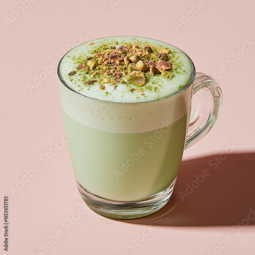 cup of pistachio coffee
