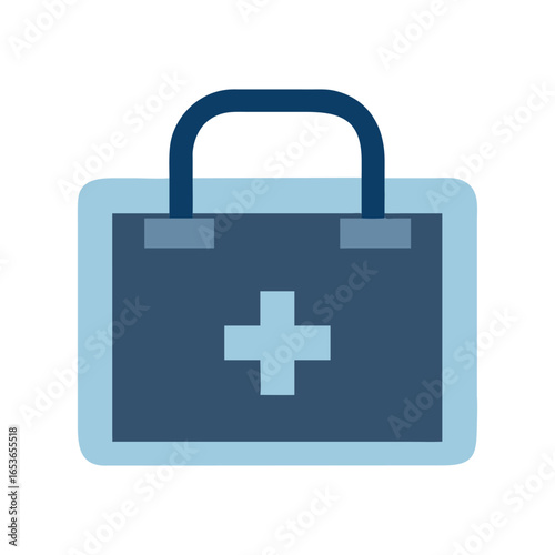 Medical first aid kit icon with a plus sign on white background health healthcare