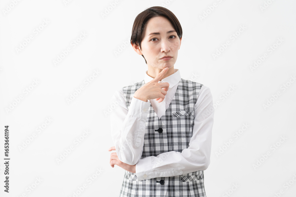 事務制服を着た若い女性 ビジネスイメージ 事務制服を着た若い女性 ビジネスイメージ