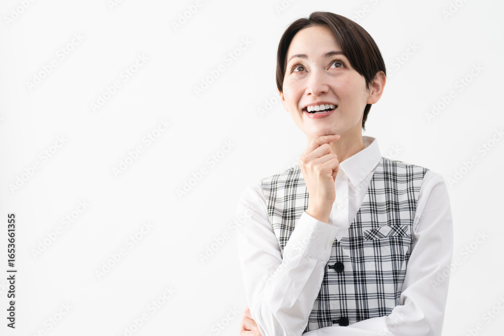 事務制服を着た若い女性 ビジネスイメージ 事務制服を着た若い女性 ビジネスイメージ
