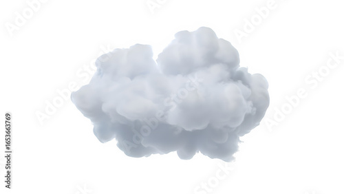 Abstract white fluffy cloud formation isolated on transparent background