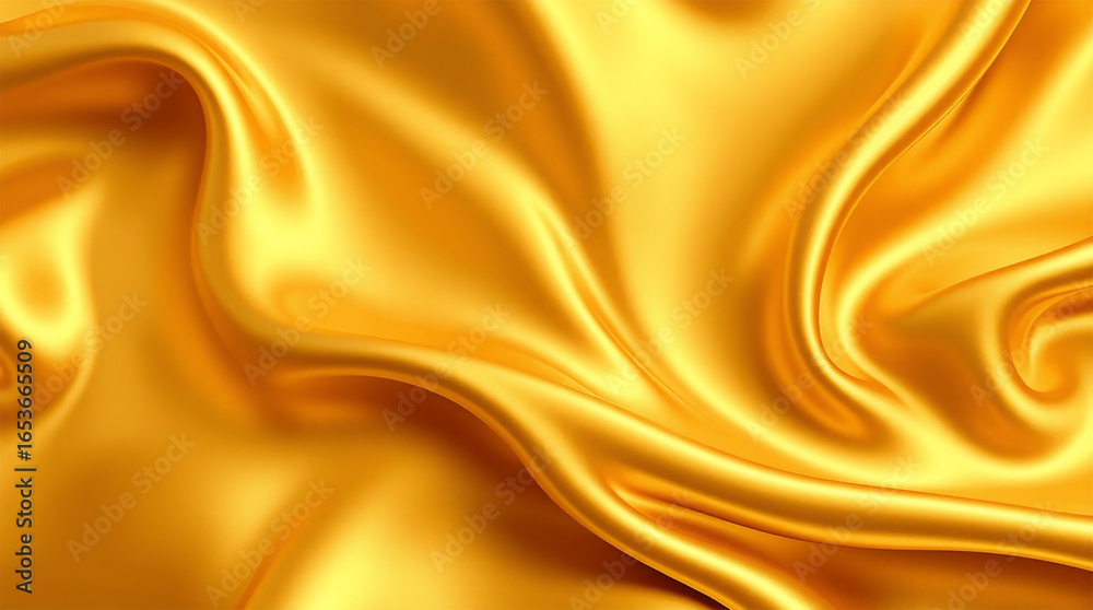 Fototapeta premium Elegant Abstract Golden Silk Liquid Background with Glossy Folds