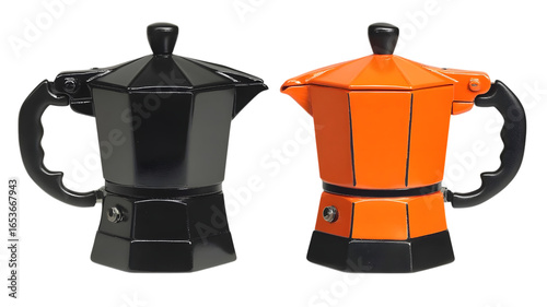 Brewed coffee action colorful espresso makers kitchen product shot modern creative