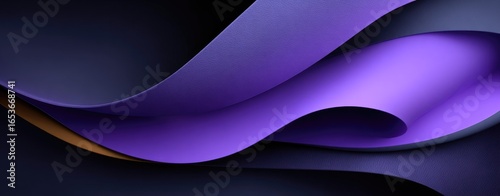 Abstract waves of deep purple and bronze