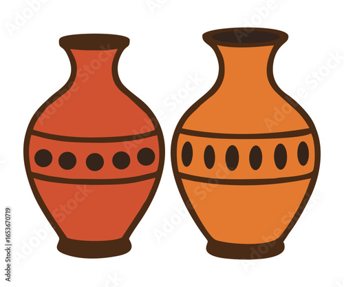 ceramic vase isolated on white background
