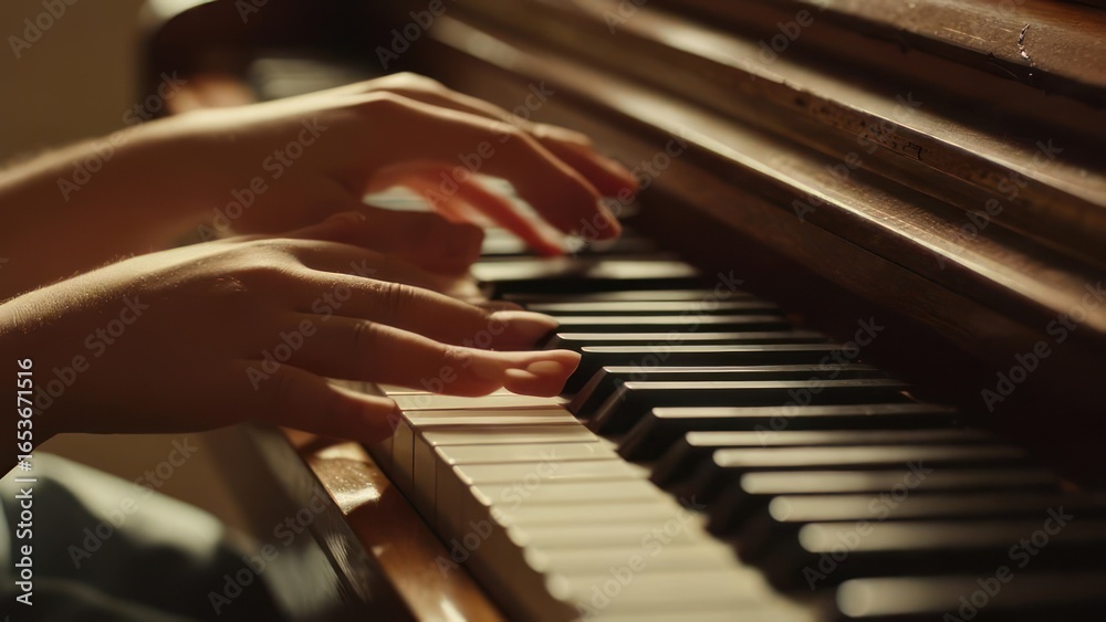 Obraz premium Hands playing a piano