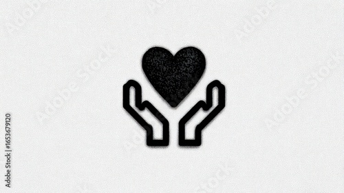 Hands Holding Heart Icon On White Background