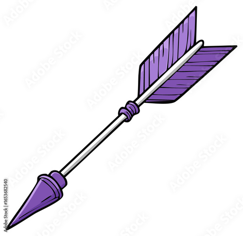 Purple Feathered Arrow Flying