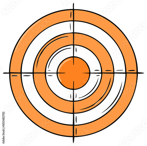 Orange and White Target with Crosshairs for Aiming Accuracy Strategy