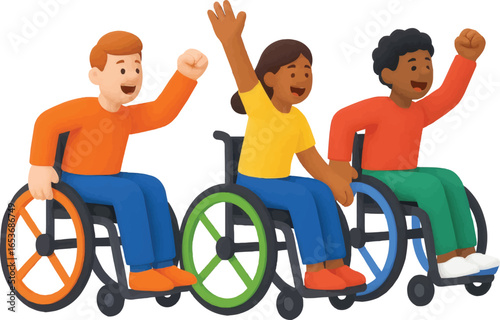 Playful Wheelchair Race 3D Concept