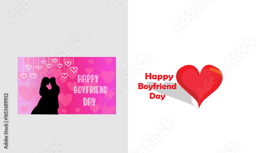 National Boyfriend Day Vector Design