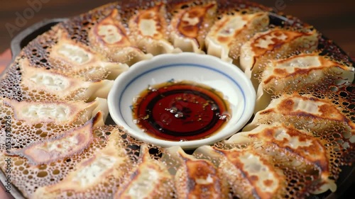 Gyoza Circle: Japanese Dumplings with Dipping Sauce
