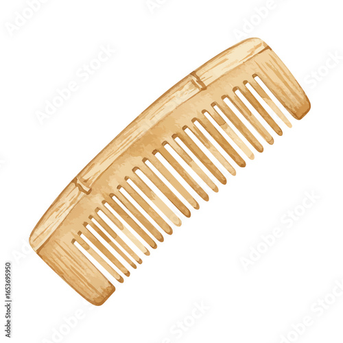 Natural Wooden Comb with Fine Teeth for Hair Care and Styling
