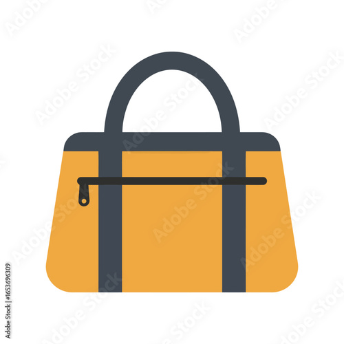Yellow duffel bag vector illustration gym travel sports luggage weekend holdall athletic gear accessory isolated eps graphic