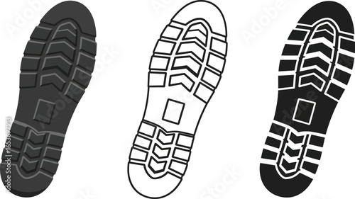 Footwear outsole tread pattern vector design illustration