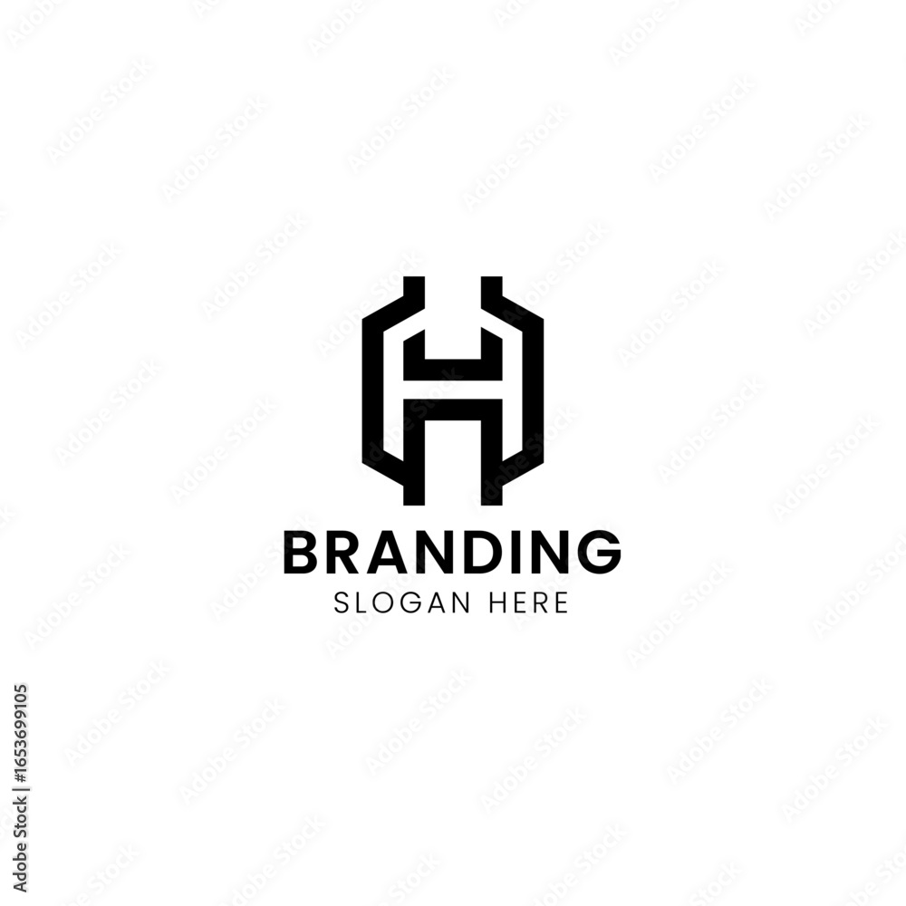Fototapeta premium Minimalist and simple letter H logo.