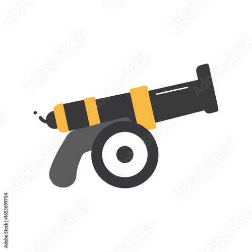 Vintage cannon vector illustration historical artillery war weapon military equipment isolated eps graphic