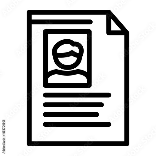 Job Applicant Resume icon from the Hiring icon collection (Outline Style)