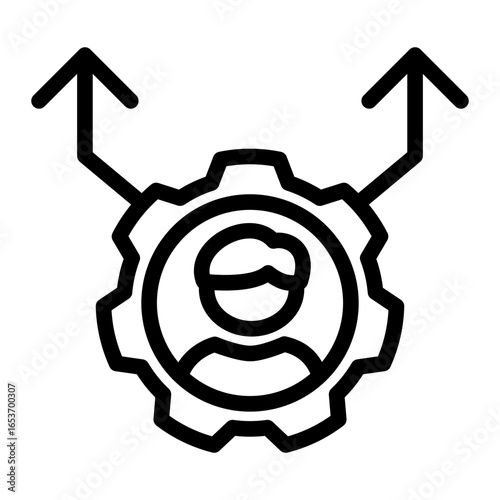 Career Growth Training icon from the Hiring icon collection (Outline Style)