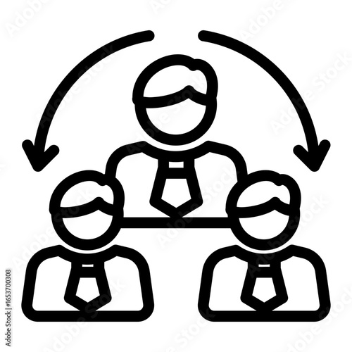 Corporate HR Management icon from the Hiring icon collection (Outline Style)