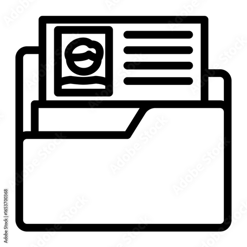 Professional CV Profile icon from the Hiring icon collection (Outline Style)