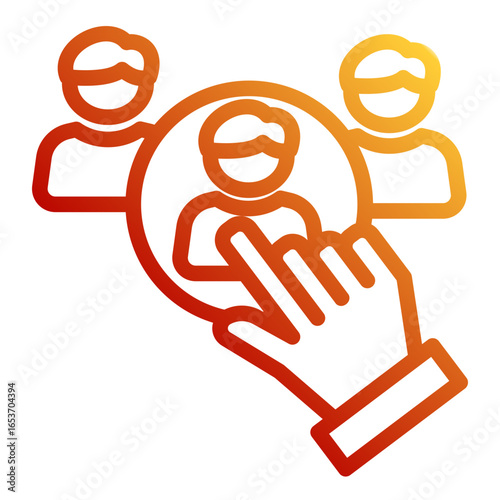 Job Applicant Screening icon from the Hiring icon collection (Outline Gradient Style)