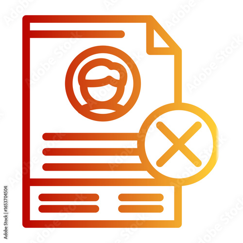 Unsuccessful Application Notice icon from the Hiring icon collection (Outline Gradient Style)