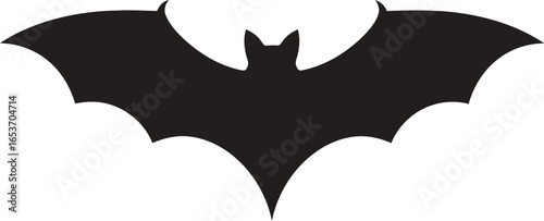 Black bat silhouette graphic.