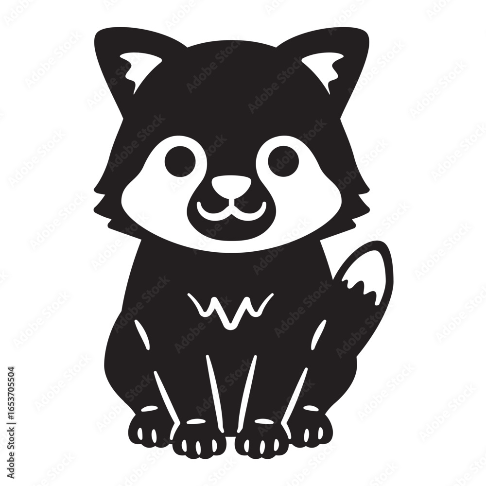 Obraz premium タヌキのシルエット