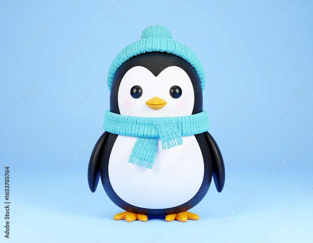 Fototapeta premium penguin on snow
