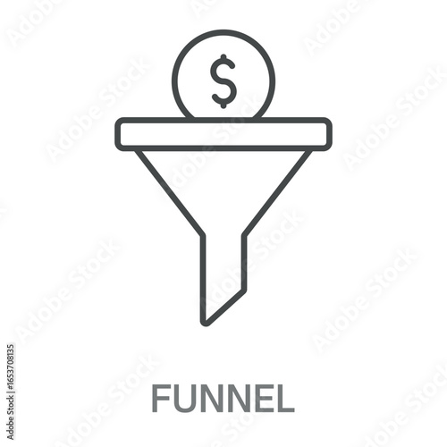 Funnel Simple Style Design Outline Symbol Illustration