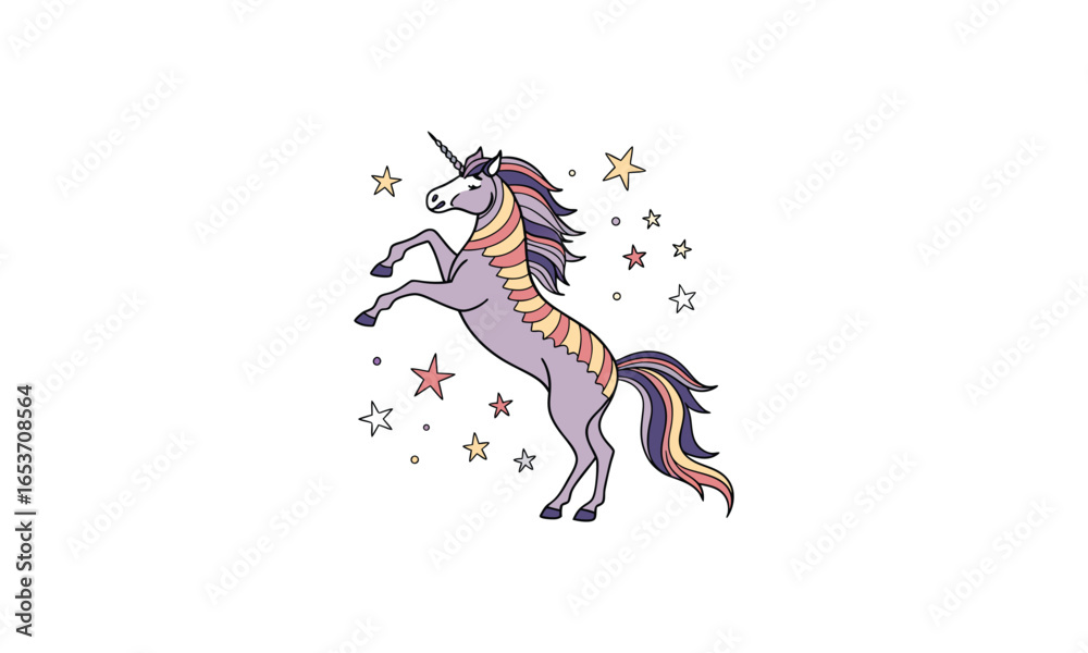 Obraz premium Cosmic Dancing Unicorn