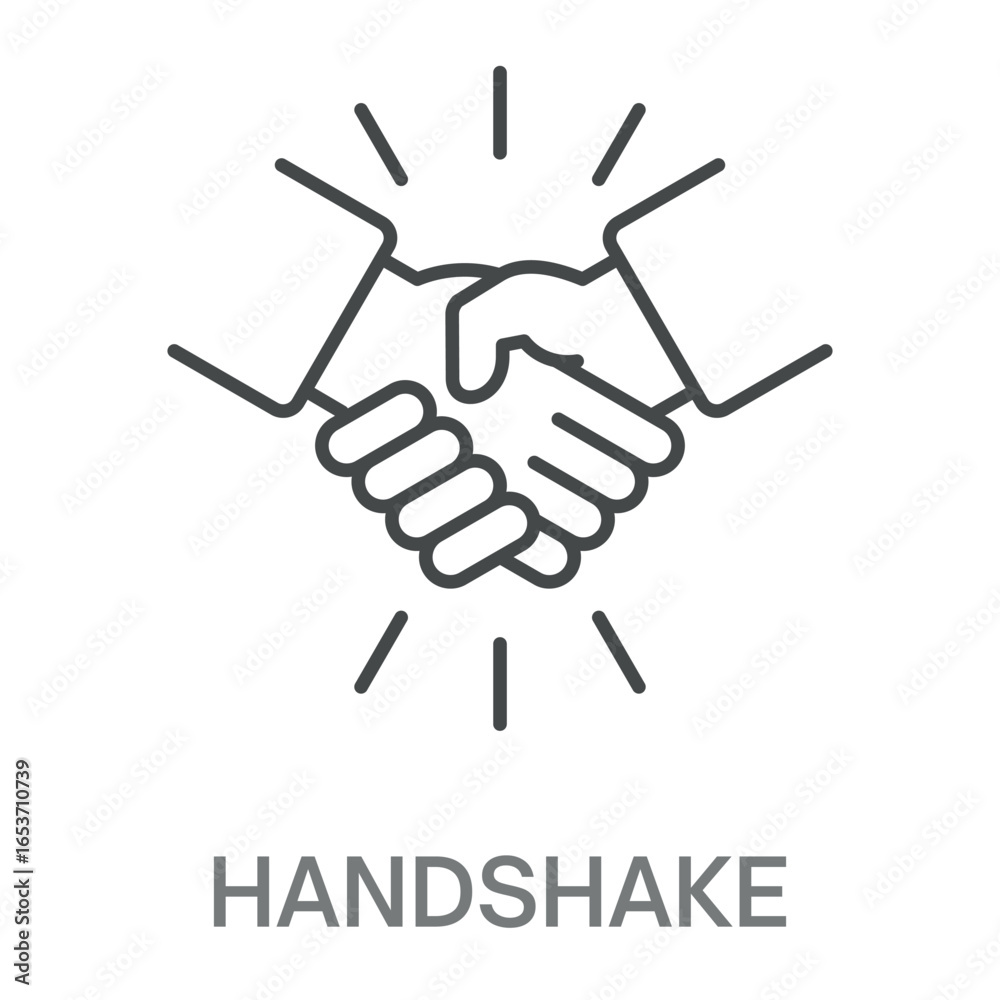 Fototapeta premium Handshake Simple Style Design Outline Symbol Illustration