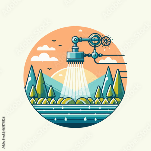 water irrigation vector illustration